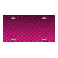 Diamond Plate Pink Background Metal License Plate