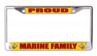 Proud Marine Family #3 Chrome License Plate Frame