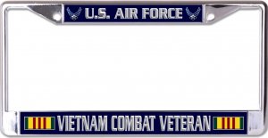 U.S. Air Force Vietnam Combat Veteran Chrome License Plate Frame
