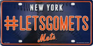 New York Mets #LetsGoMets Metal License Plate