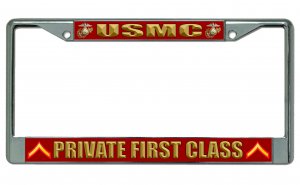 USMC Private First Class Photo License Plate Frame