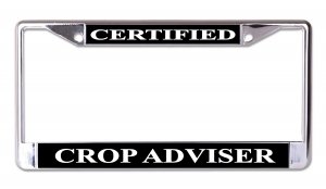 Certified Crop Advisor Chrome License Plate Frame