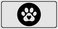 Dog Paw Heart Photo License Plate