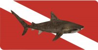 Tiger Shark Diver Flag Photo License Plate