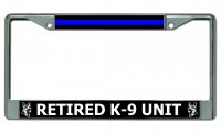 Retired K-9 Unit Chrome License Plate Frame