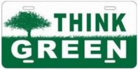 Think Green Environmental License Plate