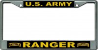 U.S. Army Ranger 3D Look Chrome License Plate Frame