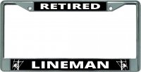 Retired Lineman Chrome License Plate Frame