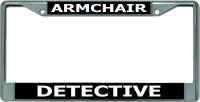 Armchair Detective Chrome License Plate Frame