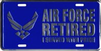 U.S. Air Force Retired ... Metal License Plate