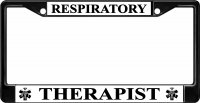 Respiratory Therapist Black License Plate Frame