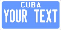 Cuba State Plate On Blue Photo License Plate