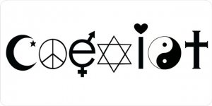 Coexist with Symbols Photo License Plate