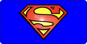 Superman Logo Photo License Plate