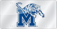 Memphis State Tigers Silver Laser License Plate