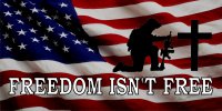 Freedom Isn't Free United States Flag Photo License Plate
