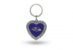 Baltimore Ravens Bling Rhinestone Heart Keychain
