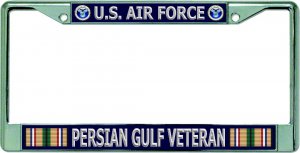 U.S. Air Force Persian Gulf Veteran Chrome License Plate Frame