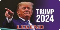 Trump 2024 Legend Photo License Plate