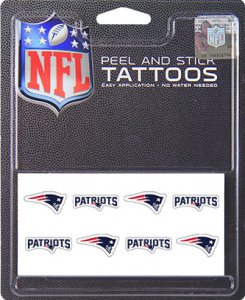 New England Patriots 8-PC Peel and Stick Tattoo Set