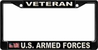 U.S. Armed Forces Veteran Black License Plate Frame