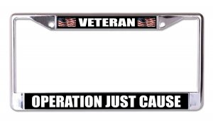 Operation Just Cause Veteran Chrome License Plate Frame