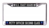 U.S. Coast Guard Petty Officer Second Class Chrome Frame