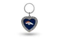 Denver Broncos Bling Rhinestone Heart Keychain