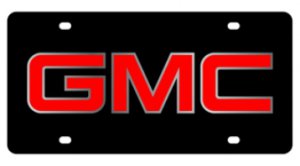 GMC Logo Black Laser Cut License Plate