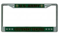 U.S. Army Lieutenant General Chrome Photo License Plate Frame