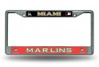 Miami Marlins Chrome License Plate Frame