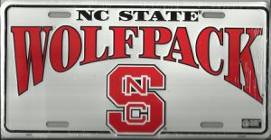 NC State Wolfpack Metal License Plate