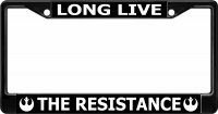 Long Live The Resistance Star Wars Black License Plate Frame
