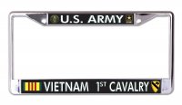 U.S. Army Vietnam 1st Cavalry Chrome License Plate Frame