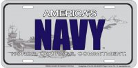 America's Navy Metal License Plate