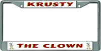 Krusty The Clown Chrome License Plate Frame