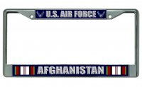 U.S. Air Force Afghanistan Chrome License Plate Frame