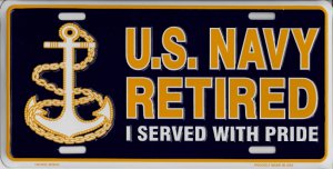 U.S. Navy Retired ... Metal License Plate