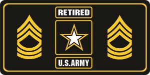 U.S. Army Retired Master Sergeant Photo License Plate