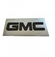 GMC Black Logo Stainless Steel License Plate
