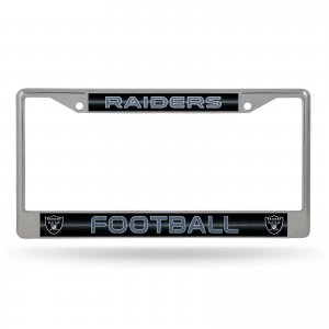 Oakland Raiders Glitter Chrome License Plate Frame