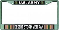 U.S. Army Desert Storm Veteran Chrome License Plate Frame