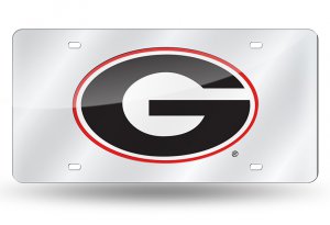 Georgia Bulldogs Silver Laser License Plate