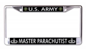 U.S. Army Master Parachutist Chrome License Plate Frame
