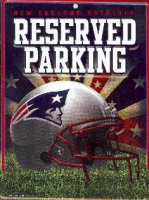 New England Patriots Metal Reserved Parking Sign