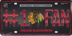 Chicago Blackhawks #1 Fan Metal License Plate