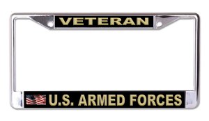U.S. Armed Forces Veteran #2 Chrome License Plate Frame