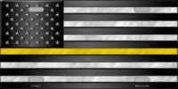 American Flag Thin Yellow Line Metal License Plate