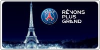 Paris Saint Germain Eiffel Tower Soccer Photo License Plate