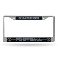 Oakland Raiders Glitter Chrome License Plate Frame